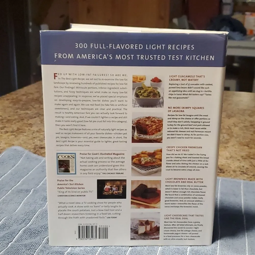 The Best Light Recipe COOKBOOK. by the  editors of cook's illustrated HC DJ 1st